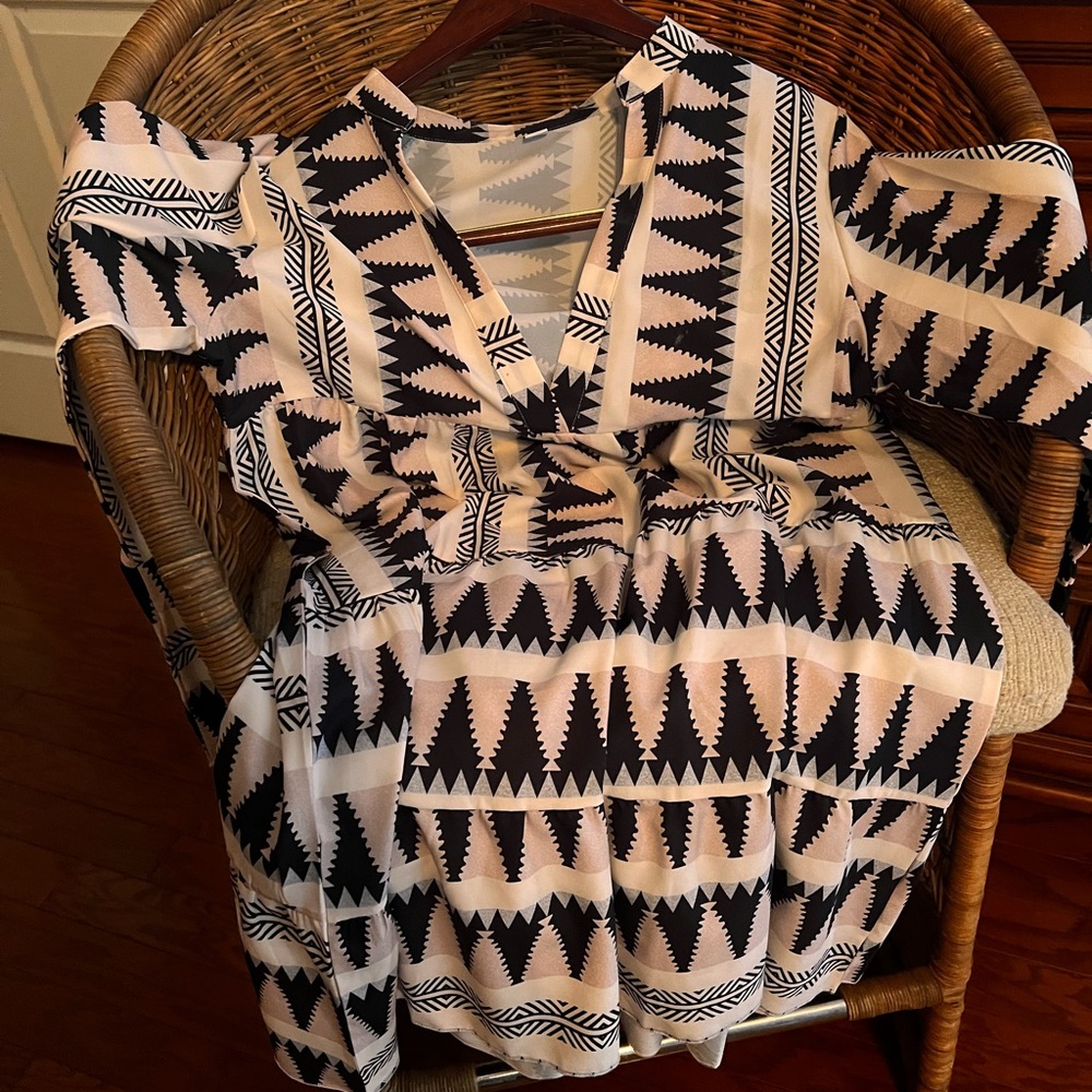 Boutique lunch date dress.  It’s super cute on with the bell sleeves 🛍️